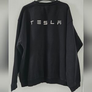 Tesla Motors Reflective Black Pullover Crewneck Size 2XL